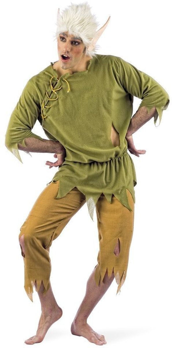 Elfen Feeen & Fantasy Kostuum | Puntoor Sprookjes Elf Groene Woud | Man | Maat 48 | Carnaval kostuum | Verkleedkleding